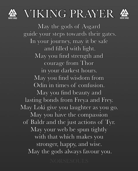 Viking Prayer, Viking Symbols And Meanings, Gods Of Asgard, Viking Facts, Viking Tattoo Symbol, Viking Quotes, Pagan Spirituality, Norse Goddess, Norse Myth