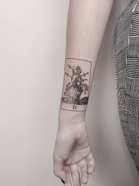 Tattoo uploaded to Tattoofilter Tarot Card Tattoo, Tarot Tattoo, Card Tattoo, Tattoo Portfolio, Fine Line Tattoos, Line Tattoos, Triangle Tattoo, Geometric Tattoo, Tattoo Artists