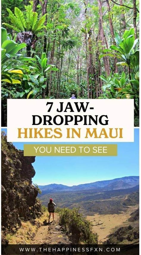 7 Seriously Awesome Hikes in Maui You Need to Trek - The Happiness Function Maui Hikes, Hikes In Hawaii, Hikes In Maui, What To Wear Hiking, Maui Map, Hawaii Trip Planning, Hawaii Vacation Tips, Things To Do In Hawaii, Things To Do In Maui