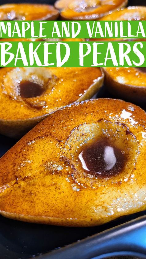 Honey Baked Pears, Caramelized Pears Recipe, Roasted Pears With Balsamic And Honey, Cinnamon Honey Baked Pears, Candied Pears Recipe, Red Pears Recipe, How To Peel Pears, Baked Pear Recipes, Pear Side Dish