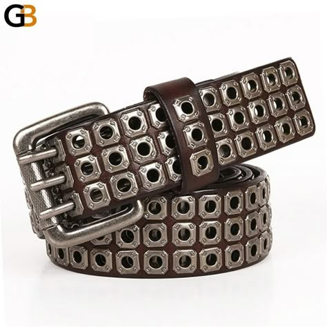 Only $63.95! Heavy Metal Cowboy Punk Belt Genuine Leather Hip Hop Belts For Men Cross Rivet Jeans belt male Strap #belts #menbelts #beltsforsale #beltsecond Cowboy Belt, Metal Cross, Leather Belts Men, Studded Belt, Metal Belt, Style Punk, Unique Bags, Genuine Leather Belt, Leather Pieces