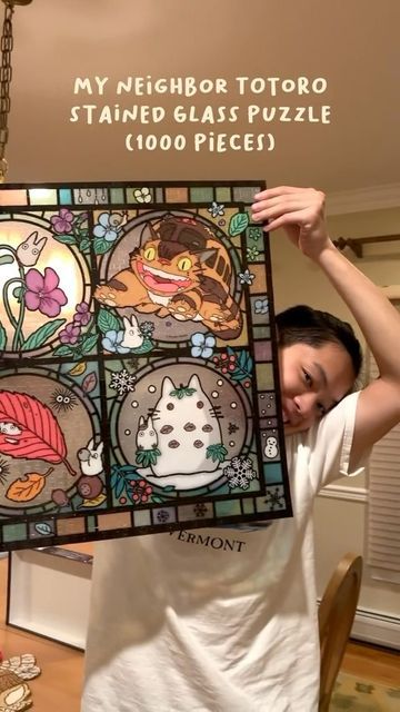 @ghibli.style on Instagram Stained Glass Studio Ghibli, Studio Ghibli Setup, Studio Ghibli Room Ideas, Studio Ghibli Diy, Ghibli Crafts, Studio Ghibli Crafts, Totoro Ghibli, Ghibli Totoro, Stain Glass Window Art