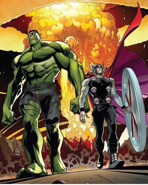 Hulk and Thor Hulk And Thor, Rogue Comics, The Bros, Thor Art, Thor Avengers, Film Marvel, Thor Comic, Hulk Art, Hulk Comic