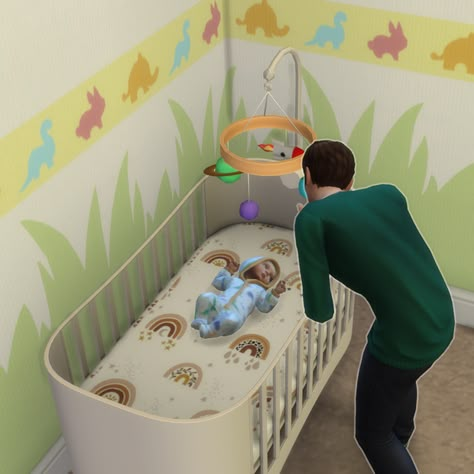 Sims4 Crib, Sims 4 Infant Crib, Sims4 Custom Content, Infant Cc, Sims Download, Sims Furniture, Sims Challenge, Newborn Crib, Sims 4 Black Hair