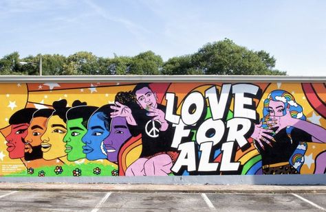 Pride Graffiti, Pride Mural, Atlanta Beltline, Office Mural, Cafe Wall Art, Cafe Wall, School Murals, Mural Painting, Mural Art