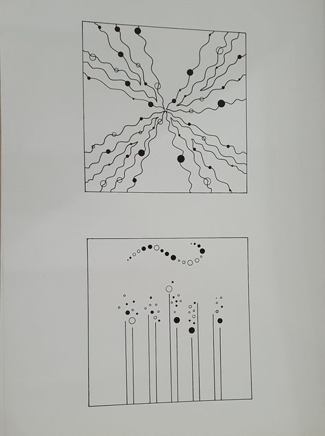 Dots And Lines Composition, Easy Abstract Drawing, Elements Of Art Space, Dot And Line, Design Fundamentals, Symmetry Design, Architecture Drawing Art, Composition Design, Art Diary