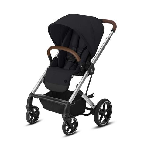 CYBEX Balios S Lux Pushchair - Deep Black & Silver-Strollers-None- Natural Baby Shower Sun Canopy, Infant Car Seat, Travel System Stroller, Travel System, Baby Furniture, Deep Black, Luxor, Silver Frame, Baby Gear