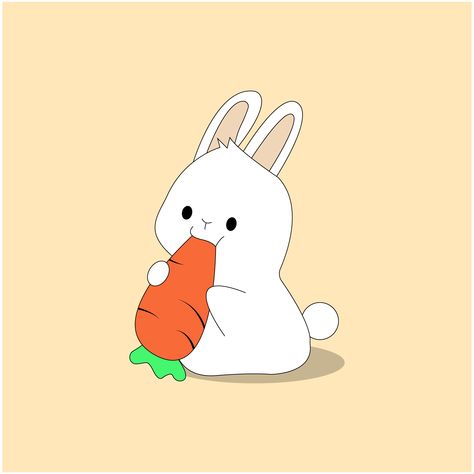 Cat cats Rabbit Vector Illustration, Rabbit Eating Carrot, Cute Bunny Illustration, Carrot Cartoon, Cute White Rabbit, Bunny Illustration, Rabbit Vector, Rabbit Eating, Adorable Cartoon