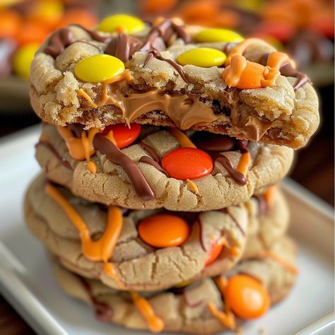 Mini Reese's Pieces Cookies Stuffed with Peanut Butter Reese’s Pieces Cookies Stuffed With Peanut Butter, Reese Stuffed Peanut Butter Cookies, Mini Reeses Pieces Cookies Stuffed With Peanut Butter, Mini Reeses Pieces Cookies, Mini Reese’s Pieces Cookies Stuffed With Peanut Butter, Peanut Butter Reeses Cup Cookies, Reese's Pieces Peanut Butter Cookies, Recees Pieces Cookie, Chocolate Chip Reese’s Cookies