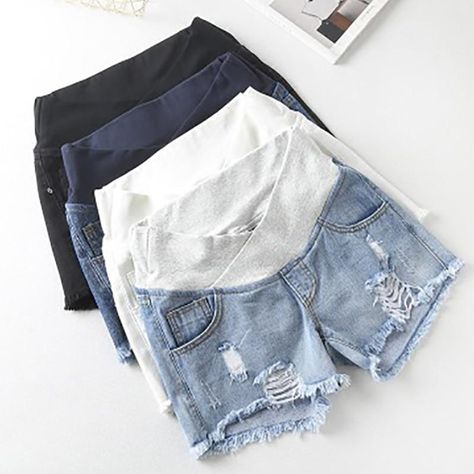 Jean Shorts Outfit, Clothes For Pregnant, Clothes Shorts, Jean Short Outfits, Lace Jeans, Clothes For Pregnant Women, Summer Maternity, Summer Shorts Denim, Pregnancy Clothes