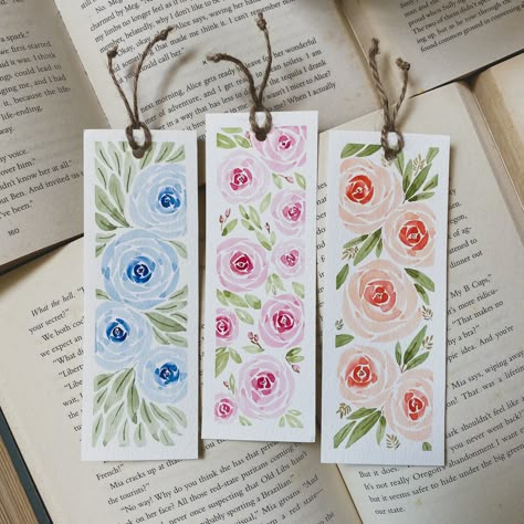 Bookmark Watercolor, Valentines Day Drawing, Handmade Bookmarks Diy, Learn Watercolor Painting, Handmade Bookmarks, Creative Bookmarks, Bookmark Craft, Learn Watercolor, Watercolor Bookmarks