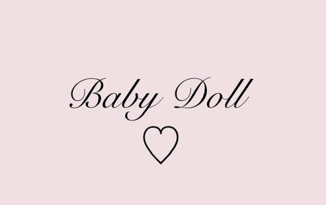 Babydoll Tattoo, Aesthetic Barbie Pfp, Doll Quotes, Pink Wallpaper Laptop, Babydoll Coquette, Doll Tattoo, Pink Names, Soft Pink Theme, Text Tattoo