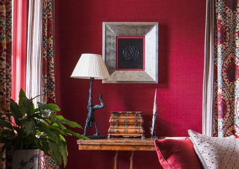 Scottish Country Estate | Susan Deliss Raspberry Walls, Red Living Room Color Scheme, Red Living Room Walls, Red Bedroom Walls, Susan Deliss, Georgian Country House, Nyc Rooms, Living Room 2022, Hall Colour