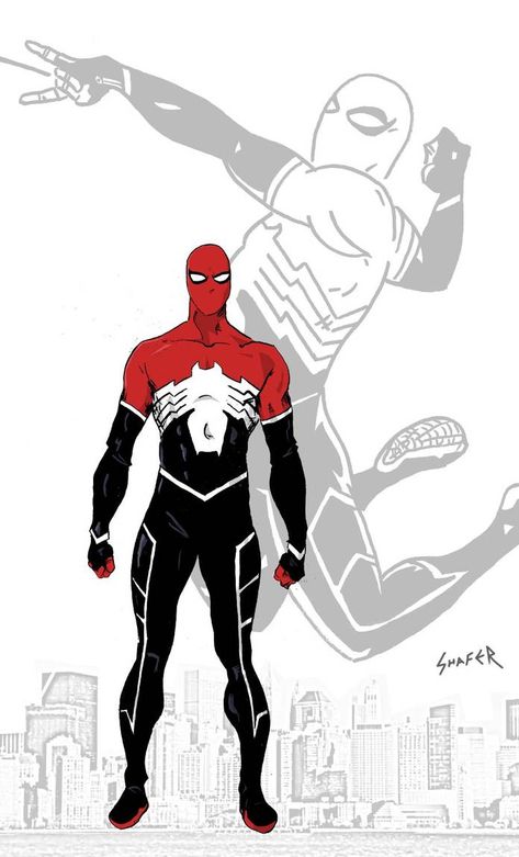 Iron Spider Redesign, Spider Man Redesign, Spider Suit, Comic Costume, Spiderman Suits, Image Spiderman, Spiderman Artwork, Super Hero Outfits, Superhero Characters