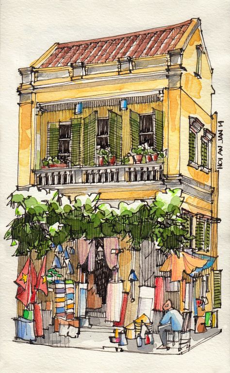 JR Sketches Paintings Tutorials, Building Sketch, Urban Sketch, Watercolor Architecture, Travel Log, Painting For Beginners, Travel Sketches, 수채화 그림, Urban Sketchers