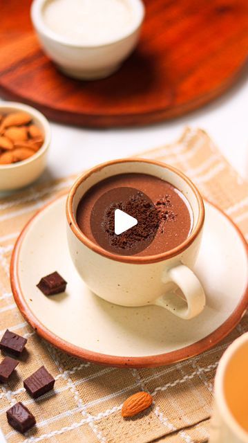 TARNEET KAUR on Instagram: "Healthier Hot Chocolate ❤️✨

If you love a good, creamy and thick Hot Chocolate and want to enjoy a healthier version which tastes insanely delicious, then you’re at the right place ❤️😋

This one has no Cornflour but is still super super creamy and thick 😋😍

* Soak 4 pitted dates and 8 almonds in 1/2 cup Hot Milk for about 30 mins.
* Then blend them with 4 tbsp cocoa powder and 1/2 cup water. Blend into a smooth paste. 
* Now add 1 cup Milk to a pan. Along with the prepared paste and 1/4 cup chopped chocolate or more along with some vanilla. Mix well till the chocolate melts and everything is combined. 
* You can add some water/milk to achieve the desired consistency. 
* Serve it hot and enjoy! 

[hot chocolate recipe, healthier hot chocolate, tasty hot choco Thick Hot Chocolate, Hot Choco, Chocolate Melts, Healthy Hot Chocolate, Pitted Dates, Hot Chocolate Recipe, Baby Led Weaning Recipes, Weaning Recipes, Chocolate Recipe