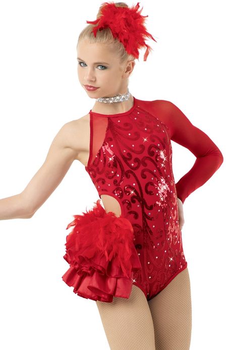 Weissman® | Asymmetrical Leotard with Side Bustle Duet Costumes, Pouf Hair, Weissman Dance Costumes, Dance Jazz, Dance Recital Costumes, Jazz Pants, Jazz Costumes, Solo Costume, Salsa Dress