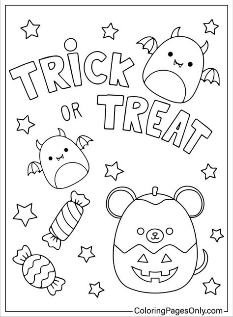 Squishmallows of Trick or Treat Halloween Squishmallows Coloring Pages, Halloween Squishmallows Drawing, Squishmallows Drawing, Squishmallows Coloring Pages, Halloween Squishmallows, Squishmallow Halloween, Kindergarten Coloring Sheets, Hulk Coloring Pages, Fall Coloring Sheets