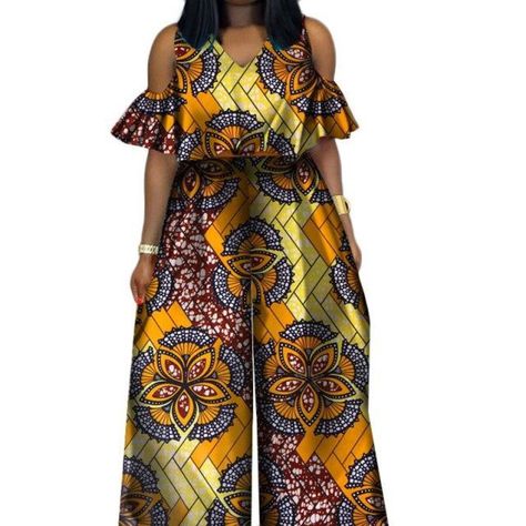 African Print Jumpsuits For Women, Ankara Jumpsuit Styles, African Print Pants, African Print Jumpsuit, Ankara Jumpsuit, African Traditional Dresses, African Inspired Fashion, Print Jumpsuit, Work Party