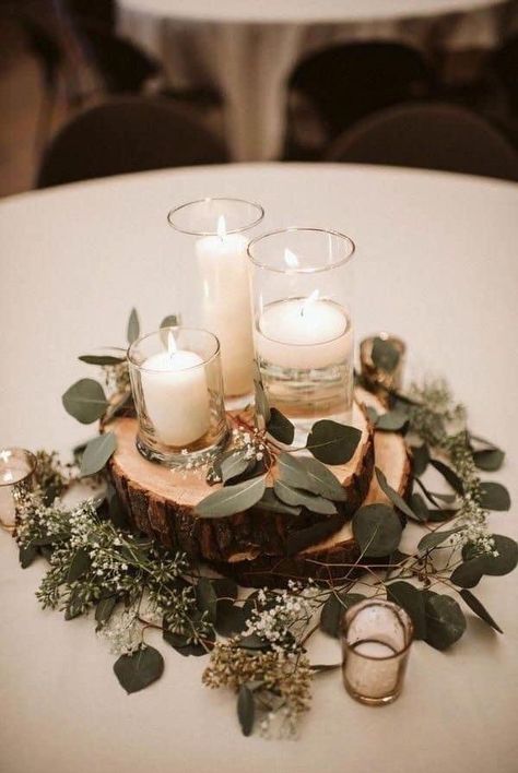 Wedding Centerpieces With Candles, Centerpieces With Candles, Greenery Wedding Centerpieces, Romantic Wedding Centerpieces, Rustic Wedding Centerpieces, Table Wedding, Vintage Candles, Rustic Wedding Decor, Greenery Wedding