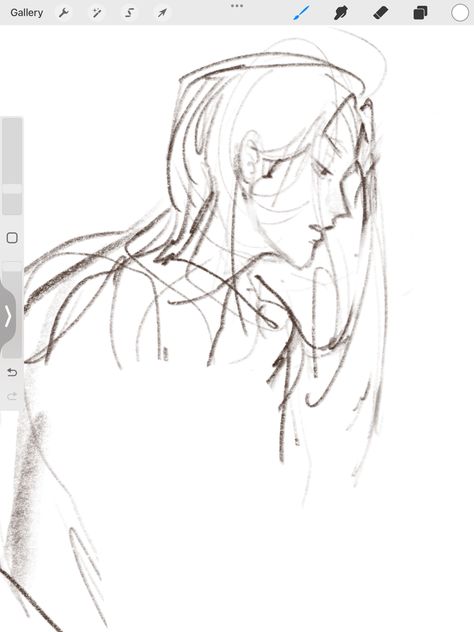 Hair Line Reference, Long Ponytail Drawing, Long Flowing Hair Drawing, Petting Head Reference, Ponytail Reference Drawing, Tucking Hair Behind Ear Pose Drawing, Hand In Hair Reference, Hands On Head Reference, Hand On Head Reference