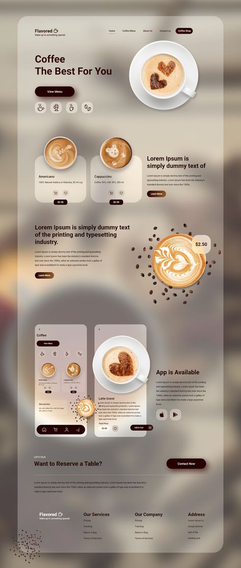 Cafe Website Design, Coffee Shop Website, Webpage Design Layout, Food Website Design, Desain Ux, Cafe Website, Pet Shop Logo, Food Web Design, Design Sites