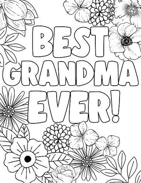 Happy Mother's Day, Grandma Mothers Day Printables For Kids, I Love Grandma Coloring Page, Grandma Printables Free, Mother’s Day Grandma Coloring Page, Mothers Day From Grandkids, Grandma Coloring Pages Free Printable, Mothers Day For Grandma From Kids, Free Mothers Day Coloring Pages, Grandparents Day Coloring Sheets