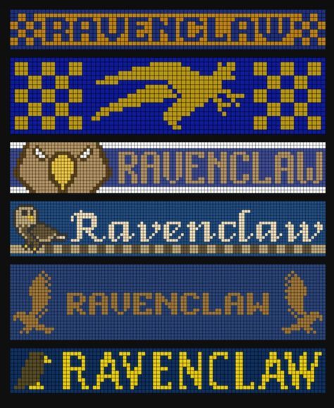 Harry Potter Bead Loom Patterns, Ravenclaw Beaded Bracelet, Harry Potter Grid Pattern, Harry Potter Cross Stitch Pattern, Harry Potter Blanket, Harry Potter Book Covers, Harry Potter Crochet, Pixel Art Templates, Pixel Art Grid