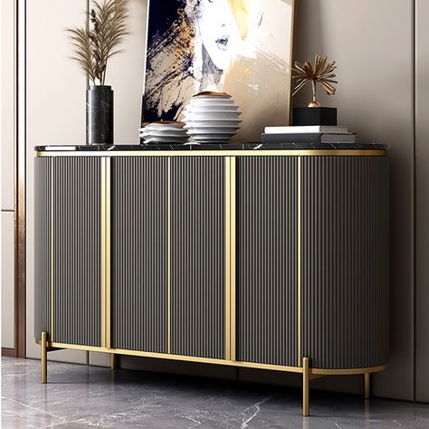 Just invite this contemporary-style sideboard into your room and let it gulp down your bobs and bits right away. Buffet Sideboard Dining Room, Nyc Bedroom, Living Room Marble, Sideboard Dining Room, Black Furniture Living Room, Luxury Sideboard, Style Sideboard, Side Board, Black Sideboard