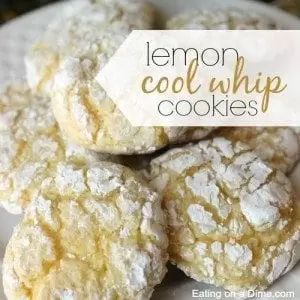 Lemon Cake Mix Cookies - Lemon Crinkle Cookies Cake Cool Whip Cookies, Crinkle Cookies Recipe Cake Mixes, Cake Mix And Cool Whip, Lemon Cake Cookies, Whip Cookies, Lemon Cake Mix Cookies, Best Cake Mix, Christmas Cookie Exchange Recipes, Cool Whip Cookies