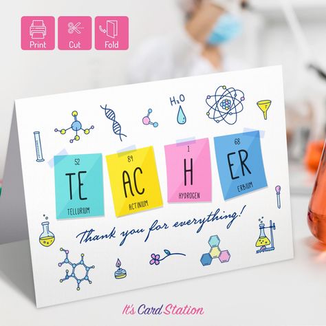 Teachers Day Chemistry Teacher, Teacher S Day, Teacher Day Thank You Card, Greeting Card For Science Teacher, Teachers Day Card Science Teacher, Teachers Day Card Chemistry, Teachers Day Card Front Page, Teachers Day Cute Cards, Best Teachers Day Gift Ideas