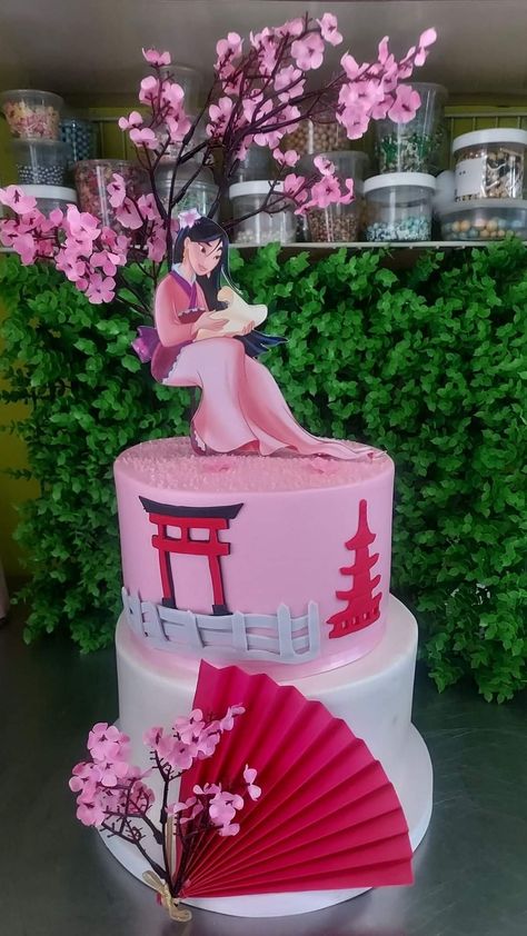 Mulan Baby Shower Theme, Mulan Quinceanera Theme, Mulan Birthday Party Ideas, Mulan Party Ideas, Mulan Birthday Party, Mulan Cake, Chinese Theme Parties, Mulan Party, Mulan Birthday