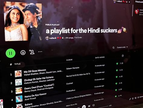 Names For Hindi Playlist, Bollywood Spotify Aesthetic, Indian Spotify Playlist Names, Old Bollywood Songs Playlist Names, Hindi Usernames For Instagram, Hindi Playlist Names Spotify, Punjabi Playlist Names, Hindi Spotify Playlist, Spotify Hindi Songs