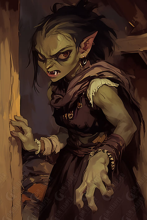 Goblin Fantasy Art, Goblin Wizard, Goblin Female, Dnd Goblin, Female Goblin, Savage Lands, Npc Dnd, Goblin Girl, Changeling The Lost