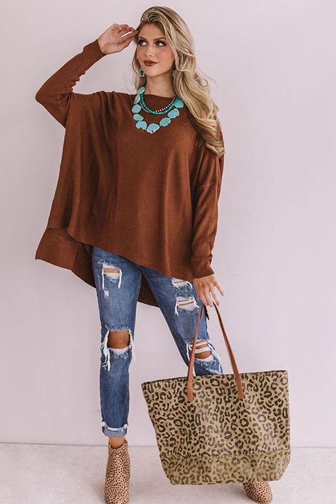 Brown Tunic, Looks Jeans, Clothes For Women Over 50, Looks Country, Cooler Look, Fall Fashion Outfits, Fashion Over 50, Fashion 2020, Fashion Mode