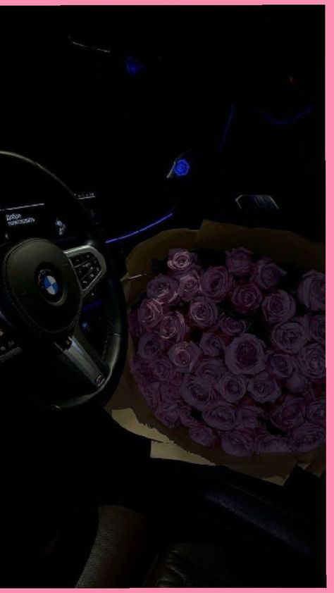 A Car, Roses, Bmw, Cars, Purple, Flowers