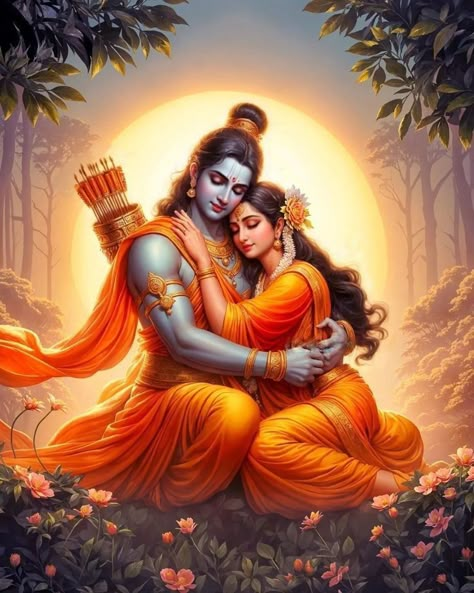 Raam Ji Wallpaper, Lord Ram And Sita Paintings, Ram Seetha Images, Ram And Sita Wallpaper, Seetha Rama Images Hd Dp, Raam Lord, Rama At Sita, Rama Sita Images, Raam Sita