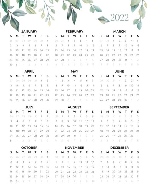 A Stunning 2021 2022 Calendar Printable For Your Favorite Planner Online Bullet Journal, Botanical Calendar, World Of Printables, Free Calendar Template, 2022 Calendar, Free Calendar, Printable Calendar Template, Budget Planer, Monthly Calendar Printable