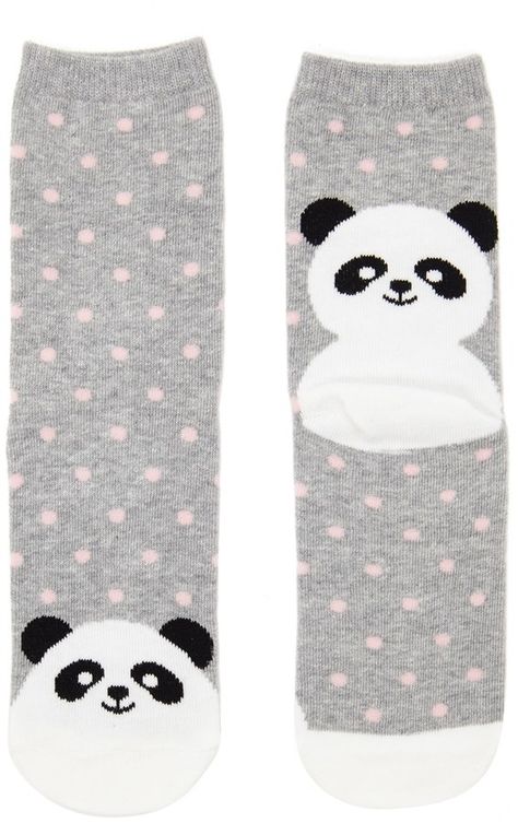 FOREVER 21+ Panda Print Crew Socks Panda Print, Cute Socks, Work Inspiration, Polka Dot Pattern, Crew Socks, Polka Dot, Forever 21, Socks, Trim