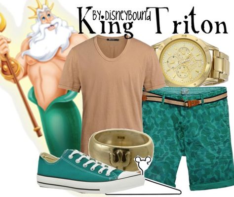 King Triton Costume, Disney Workout, Video Clothes, Disney Attire, Disney Bound Outfits Casual, Disneybound Outfits, King Triton, Outfit Disney, Disney Themed Outfits