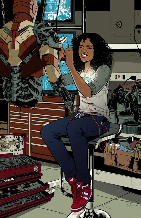 Riri Williams Ironheart, Iron Heart Marvel, Riri Williams, Black Heroes, Black Superheroes, Black Comics, Iron Heart, Young Avengers, Marvel Iron Man