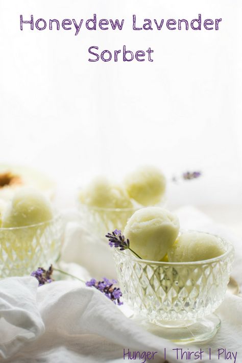 Lavender Sorbet, Honeydew Sorbet, Fruit Sorbet, Culinary Lavender, Homemade Ice Cream Recipes, Sorbet Recipes, Honeydew Melon, Ice Cream Popsicles, Popsicle Recipes