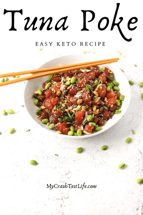 Poke Bowl Low Carb, Poke Bowl Keto, Keto Ahi Tuna Recipe, Low Carb Poke Bowl, Tuna Bowl Poke, Ahi Tuna Recipes, Ahi Tuna Poke Bowl Recipe, Keto Poke Bowl, Ahi Recipes