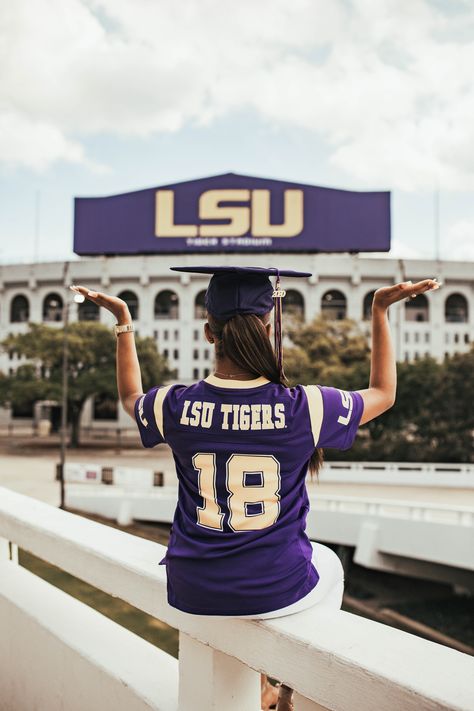 2020 Graduation Pictures Jersey Graduation Pictures, Lsu Graduation Pictures, Lsu Tiger Stadium, Lsu College, Masters Graduation Pictures, Graduation Boards, Masters Graduation, Tiger Stadium, College Board