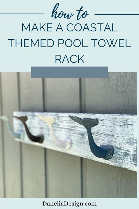 whales' tails towel hooks Pool Towel Hooks, Shower Towel Hooks, Coastal Towels, Towel Rack Pool, Diy Towel Rack, Pool Shed, Diy Hooks, Wall Hook Rack, Coastal Style Decorating