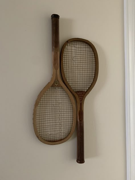 Vintage Tennis Racket Decor, Toddler Boy Room Decor, Townhouse Interior, Toddler Boys Room, Tennis Rackets, Kids Interior, Boys Room Decor, House Room, Apartment Inspiration