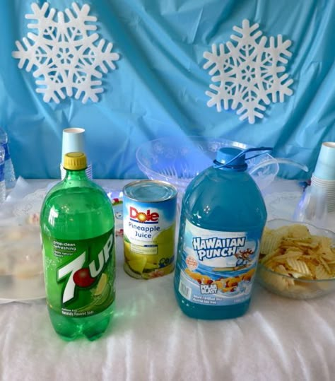 Blue Party Punch Recipe ~ great for a Frozen party, Princess party, Mermaid party, Baby Boy Shower... Blue Shower Punch, Fish Bowl Drink For Kids, Blue Punch For Baby Shower Recipe, Blue Juice Recipe, Baby Shower Punch For Boy, Blue Baby Shower Punch, Blue Party Punch, Frozen Punch, Blue Party Punches