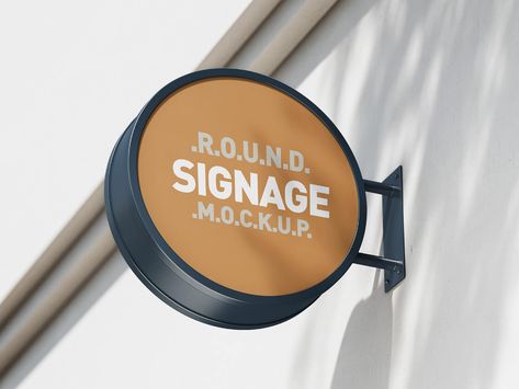 Free Round Street Sign Logo Mockup PSD - Good Mockups Circle Shop Signs, Round Business Signs, Signage Mockup, Text Mockup Free Psd, Sign Mockup Free, Mockup Free Psd Download, Psd Template Downloads, Free Logo Mockup, Outdoor Logos