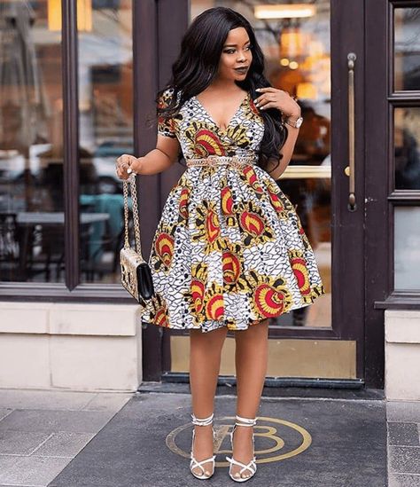 Sometimes people feel fitted gowns are the best choice for corporate events, workplaces, and even pa... Ankara Gathers Dress Styles, Short Flare Gown, Ankara Short Flare Gowns, Gathers Dress, Chitenge Outfits, Ankara Dress Styles, Short African Dresses, African Wear Dresses, African Print Dress Designs