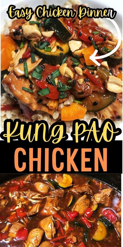 Crockpot Kung Pao Chicken is an easy weeknight dinner that is going to become a favorite! Crockpot Kung Pao Chicken has all the classic flavor of your favorite takeout restaurant even down to the peanuts on top. Skip the takeout and make this healthy version instead! Crockpot Kung Pao Chicken, Best Crockpot, Easy Crockpot Dinners, Best Crockpot Recipes, Healthy Version, Easy Weeknight Dinner, Best Slow Cooker, The Peanuts, Chicken Slow Cooker Recipes